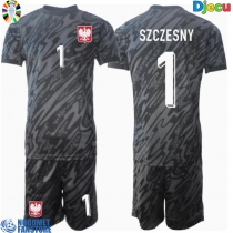 Poljska Wojciech Szczesny #1 Golmanski Gostujuci Dres za djecu EP 2024 Kratak Rukav (+ Kratke hlače)
